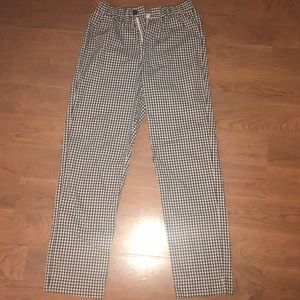 Gingham style black and white trousers